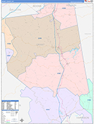 Grant County Wall Map Color Cast Style