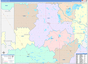 Grant County Wall Map Color Cast Style