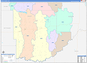 Grant Wall Map Color Cast Style