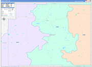 Grant County Wall Map Color Cast Style