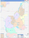 Grant County Wall Map Color Cast Style
