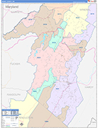 Grant County Wall Map Color Cast Style