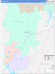 Granville County Wall Map Color Cast Style