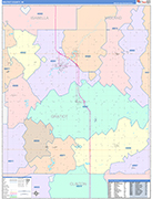 Gratiot County Wall Map Color Cast Style