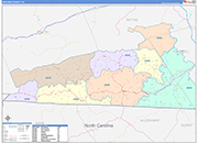 Grayson County Wall Map Color Cast Style