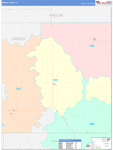 Greeley County Wall Map Color Cast Style