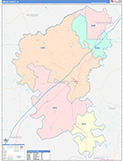 Greene County Wall Map Color Cast Style