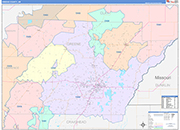 Greene County Wall Map Color Cast Style