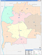 Greene County Wall Map Color Cast Style