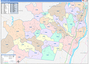Greene Wall Map Color Cast Style