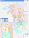 Greenville County Wall Map Color Cast Style