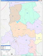 Grimes County Wall Map Color Cast Style