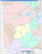 Grundy County Wall Map Color Cast Style