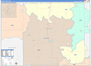 Grundy County Wall Map Color Cast Style