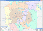 Guernsey County Wall Map Color Cast Style
