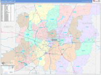 Guilford County Wall Map Color Cast Style