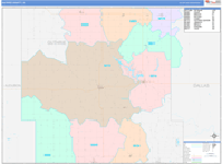 Guthrie County Wall Map Color Cast Style