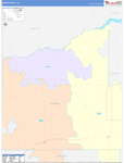 Haakon County Wall Map Color Cast Style