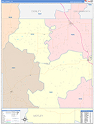 Hall County Wall Map Color Cast Style