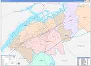 Hamblen Wall Map Color Cast Style