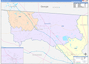 Hamilton County Wall Map Color Cast Style