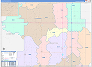 Hamilton County Wall Map Color Cast Style