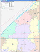 Hamilton County Wall Map Color Cast Style