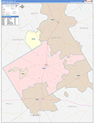 Hamilton County Wall Map Color Cast Style