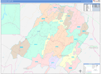 Hampshire County Wall Map Color Cast Style