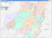 Hampshire County Wall Map Color Cast Style