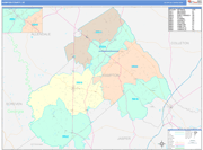 Hampton County Wall Map Color Cast Style