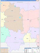 Hancock County Wall Map Color Cast Style