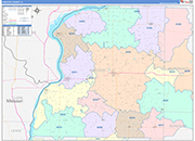 Hancock County Wall Map Color Cast Style