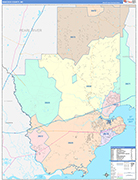 Hancock County Wall Map Color Cast Style