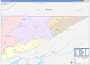 Hancock Wall Map Color Cast Style
