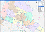 Hanover County Wall Map Color Cast Style