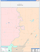 Hansford County Wall Map Color Cast Style