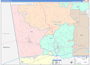 Haralson County Wall Map Color Cast Style