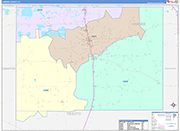 Hardee County Wall Map Color Cast Style