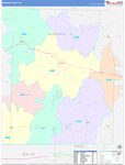 Hardeman County Wall Map Color Cast Style