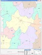 Hardeman Wall Map Color Cast Style
