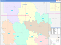 Hardin County Wall Map Color Cast Style