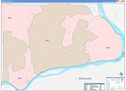 Hardin County Wall Map Color Cast Style