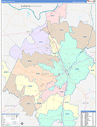 Hardin County Wall Map Color Cast Style