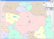 Hardin County Wall Map Color Cast Style