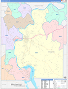 Hardin Wall Map Color Cast Style