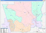 Hardin County Wall Map Color Cast Style