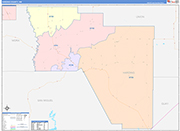 Harding County Wall Map Color Cast Style