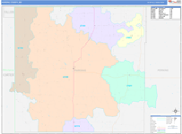 Harding County Wall Map Color Cast Style