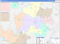 Harnett County Wall Map Color Cast Style